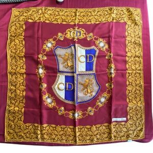 Christian Dior silk Scarf with Ornate Design